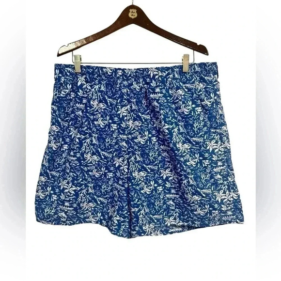 Columbia PFG Men's Blue Swordfish Hawaiian Tropical Swim Trunks XL - Picture 9 of 9